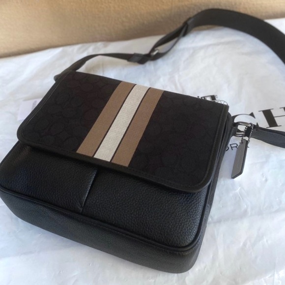 coach Thompson Small Map Bag In Signature Jacquard With Stripe c6583 - Picture 3 of 8